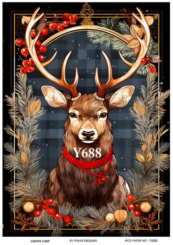 Yılbaşı Desenli Pirinç Dekopaj Model : Y688 - 1