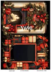 Yılbaşı Desenli Pirinç Dekopaj Model : Y690 - Line Art