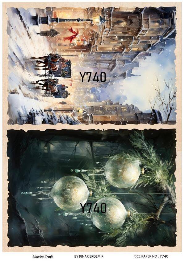 Yılbaşı Desenli Pirinç Dekopaj Model : Y740 - 1