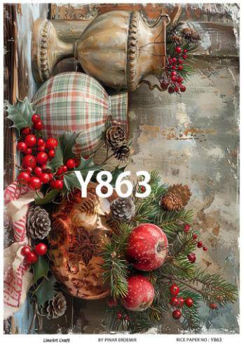 Yılbaşı Desenli Pirinç Dekopaj Model : Y863 - 1