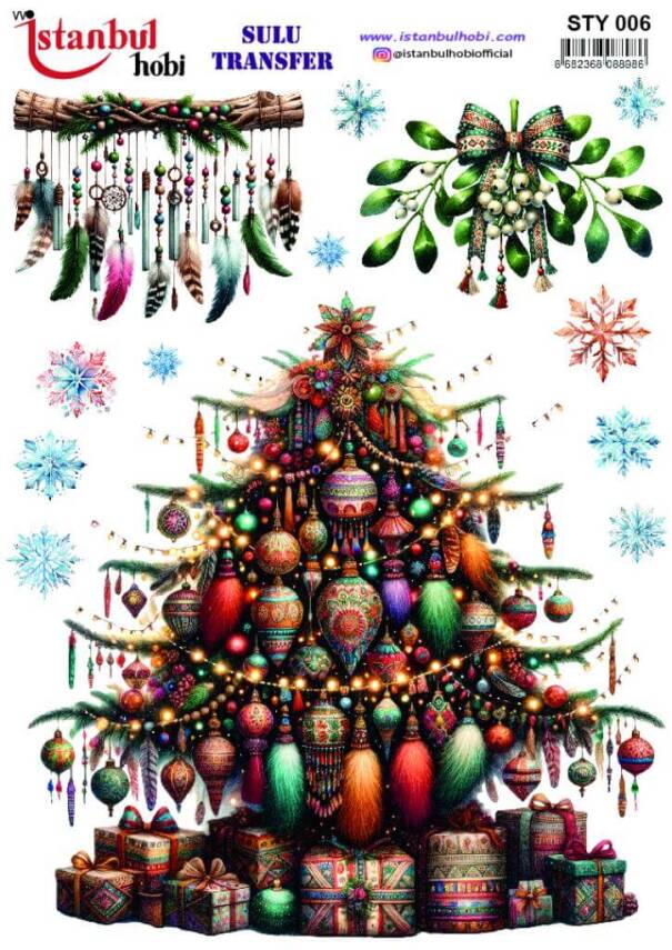 Yılbaşı Desenli Sulu Transfer Kağıdı STY-006 - 1