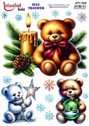 Yılbaşı Desenli Sulu Transfer Kağıdı STY-009 - Tual Hobi Craft Ist