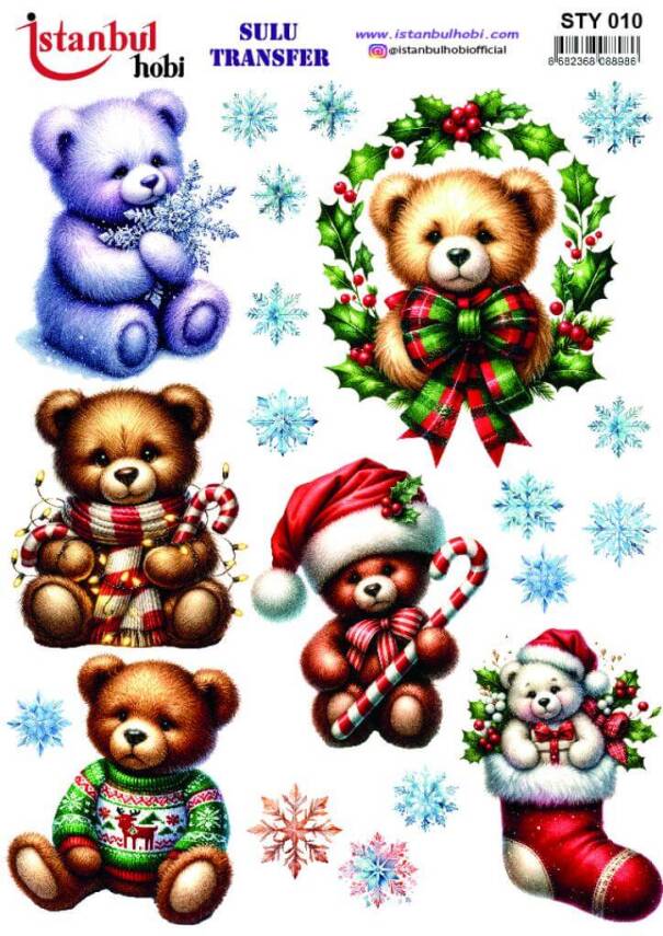 Yılbaşı Desenli Sulu Transfer Kağıdı STY-010 - 1