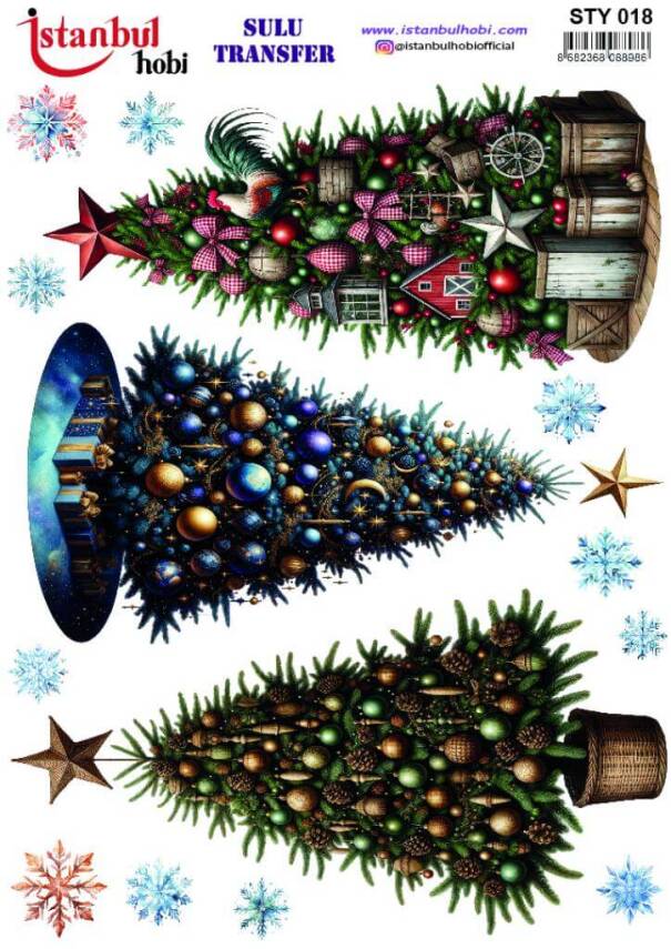 Yılbaşı Desenli Sulu Transfer Kağıdı STY-018 - 1