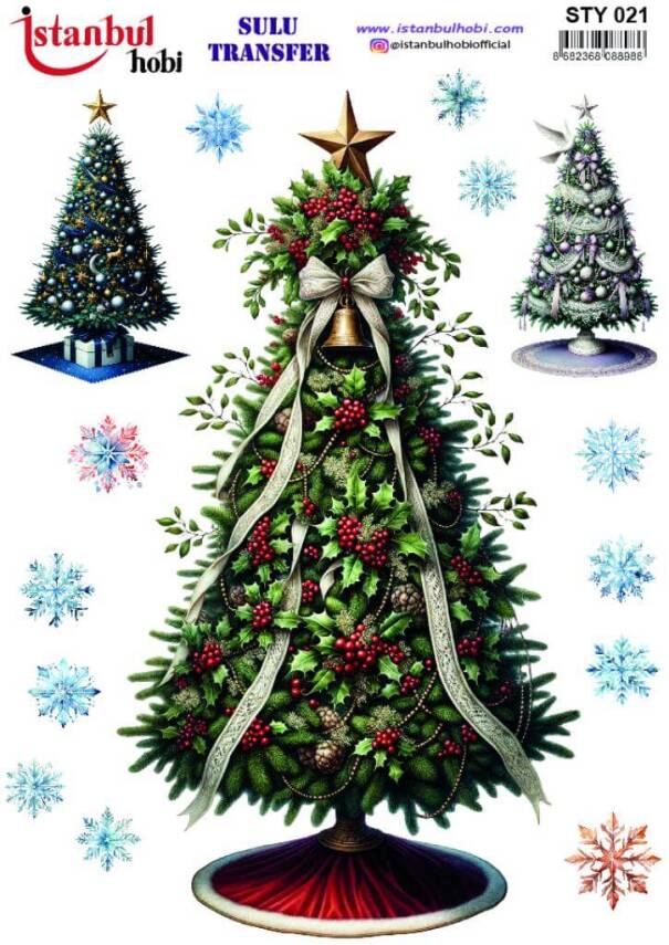 Yılbaşı Desenli Sulu Transfer Kağıdı STY-021 - 1