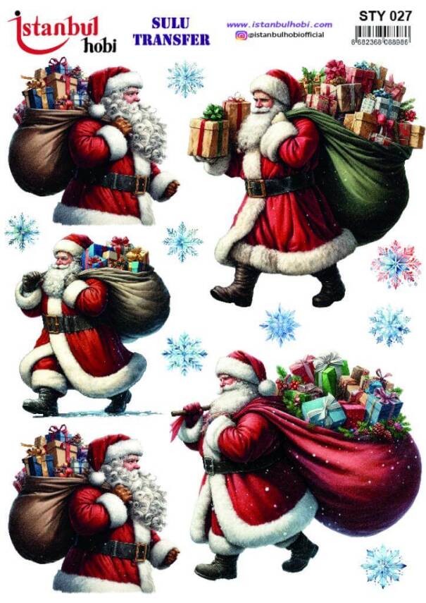 Yılbaşı Desenli Sulu Transfer Kağıdı STY-027 - 1