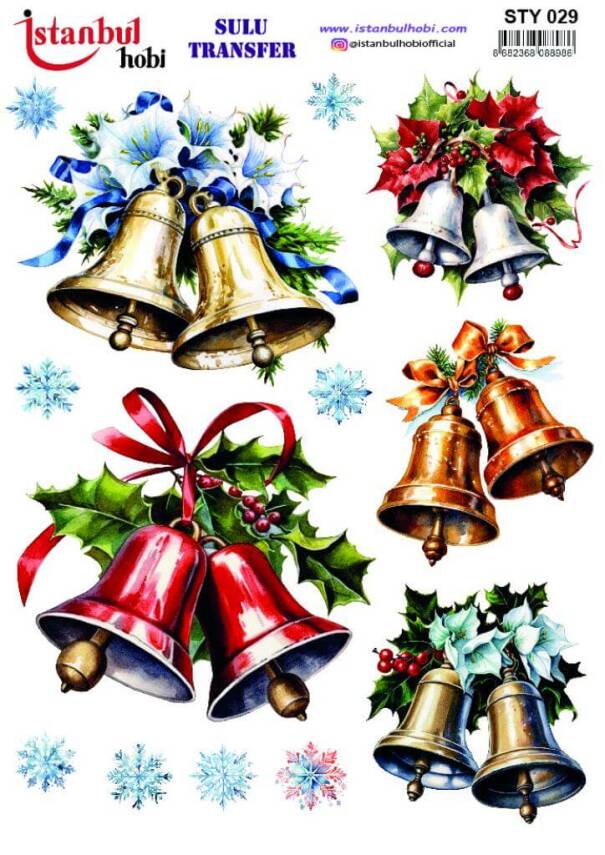 Yılbaşı Desenli Sulu Transfer Kağıdı STY-029 - 1