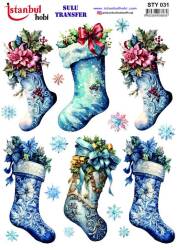 Yılbaşı Desenli Sulu Transfer Kağıdı STY-031 - Tual Hobi Craft Ist