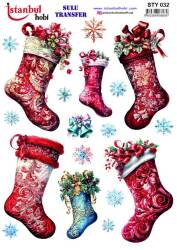 Yılbaşı Desenli Sulu Transfer Kağıdı STY-032 - Tual Hobi Craft Ist