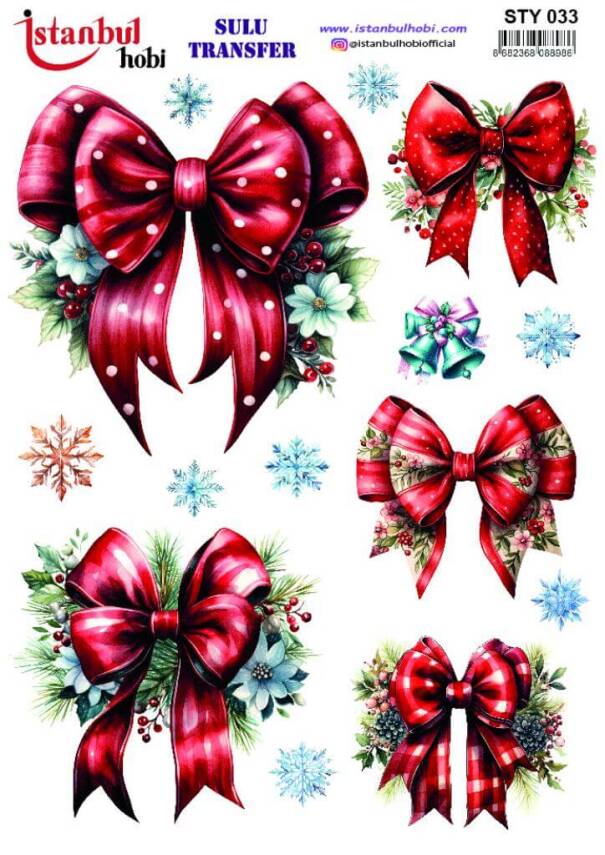 Yılbaşı Desenli Sulu Transfer Kağıdı STY-033 - 1