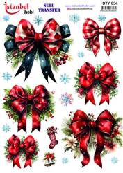Yılbaşı Desenli Sulu Transfer Kağıdı STY-034 - Tual Hobi Craft Ist