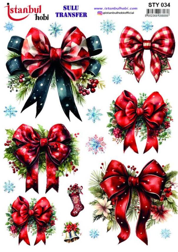 Yılbaşı Desenli Sulu Transfer Kağıdı STY-034 - 1