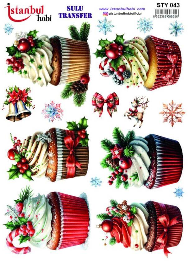 Yılbaşı Desenli Sulu Transfer Kağıdı STY-043 - 1