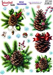 Yılbaşı Desenli Sulu Transfer Kağıdı STY-045 - Tual Hobi Craft Ist