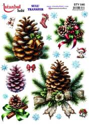 Yılbaşı Desenli Sulu Transfer Kağıdı STY-046 - Tual Hobi Craft Ist