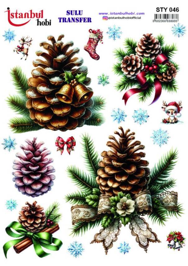 Yılbaşı Desenli Sulu Transfer Kağıdı STY-046 - 1