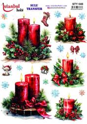 Yılbaşı Desenli Sulu Transfer Kağıdı STY-048 - Tual Hobi Craft Ist