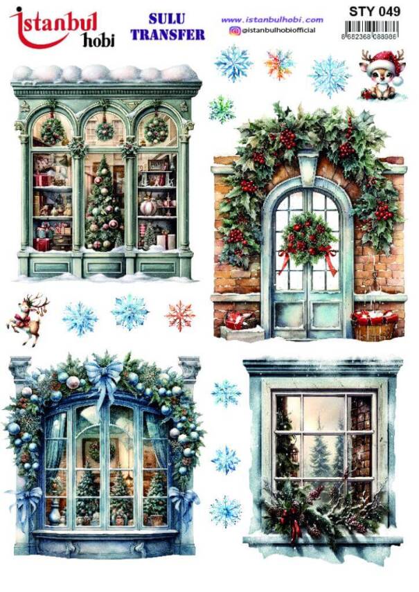 Yılbaşı Desenli Sulu Transfer Kağıdı STY-049 - 1