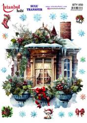 Yılbaşı Desenli Sulu Transfer Kağıdı STY-050 - Tual Hobi Craft Ist