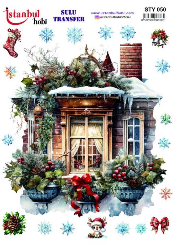 Yılbaşı Desenli Sulu Transfer Kağıdı STY-050 - 1