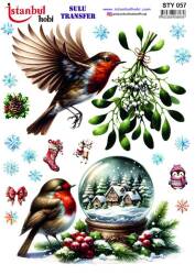 Yılbaşı Desenli Sulu Transfer Kağıdı STY-057 - Tual Hobi Craft Ist