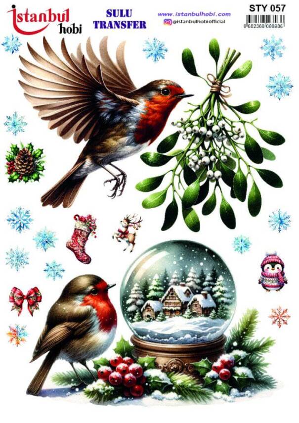 Yılbaşı Desenli Sulu Transfer Kağıdı STY-057 - 1