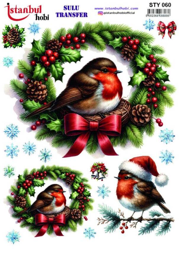 Yılbaşı Desenli Sulu Transfer Kağıdı STY-063 - 1