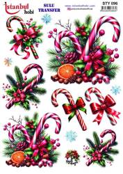 Yılbaşı Desenli Sulu Transfer Kağıdı STY-096 - Tual Hobi Craft Ist