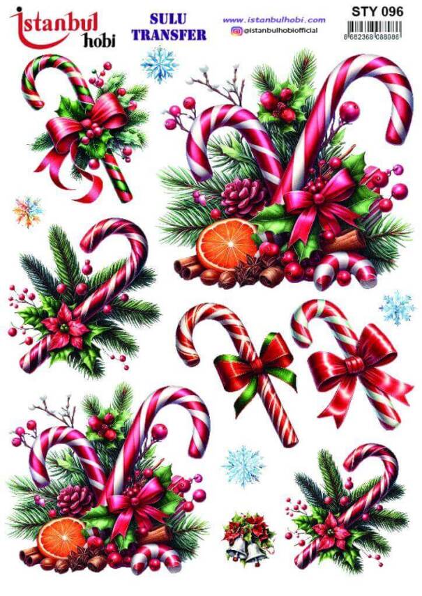 Yılbaşı Desenli Sulu Transfer Kağıdı STY-096 - 1