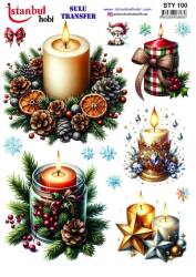 Yılbaşı Desenli Sulu Transfer Kağıdı STY-100 - Tual Hobi Craft Ist