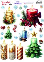 Yılbaşı Desenli Sulu Transfer Kağıdı STY-103 - Tual Hobi Craft Ist