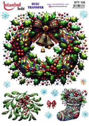 Yılbaşı Desenli Sulu Transfer Kağıdı STY-106 - Tual Hobi Craft Ist