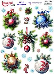 Yılbaşı Desenli Sulu Transfer Kağıdı STY-108 - Tual Hobi Craft Ist