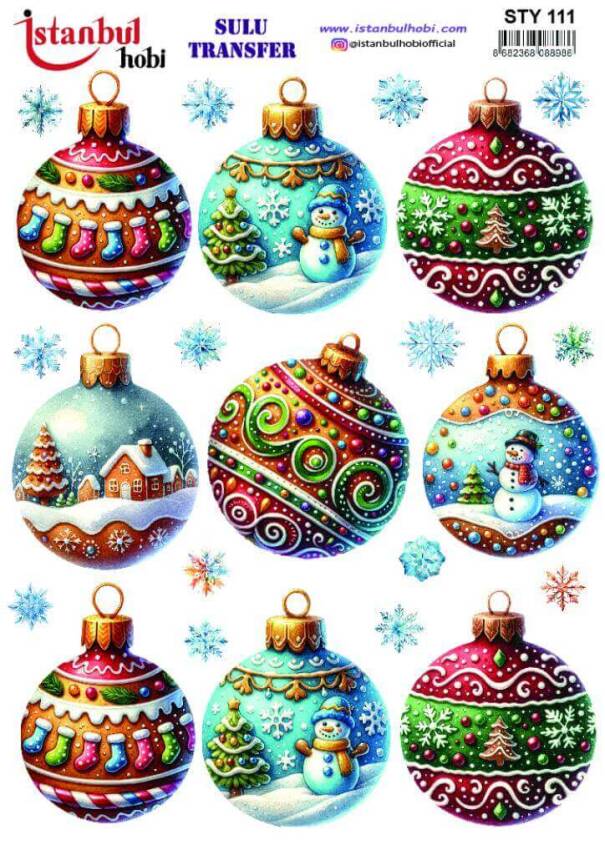 Yılbaşı Desenli Sulu Transfer Kağıdı STY-111 - 1