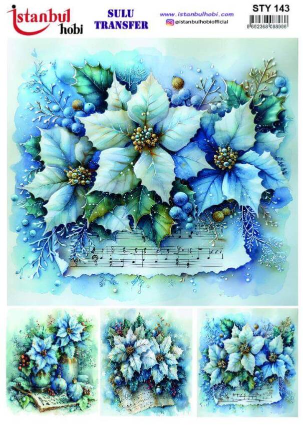 Yılbaşı Desenli Sulu Transfer Kağıdı STY-143 - 1