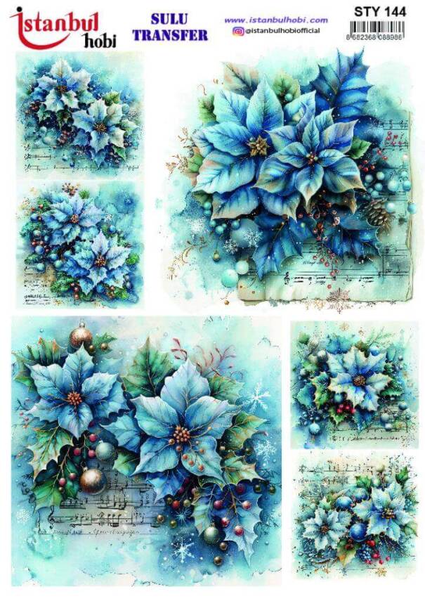 Yılbaşı Desenli Sulu Transfer Kağıdı STY-144 - 1