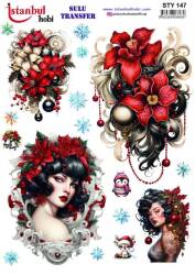 Yılbaşı Desenli Sulu Transfer Kağıdı STY-147 - Tual Hobi Craft Ist