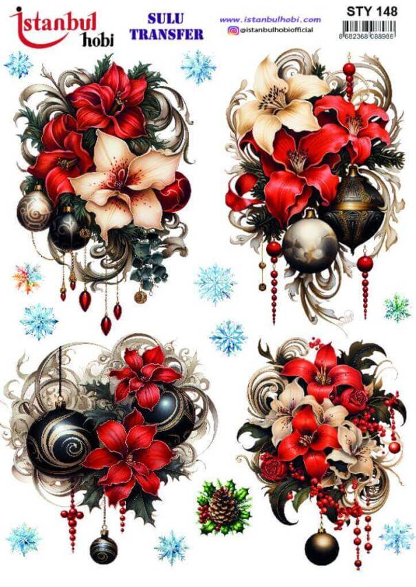 Yılbaşı Desenli Sulu Transfer Kağıdı STY-148 - 1