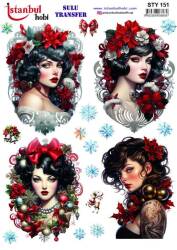 Yılbaşı Desenli Sulu Transfer Kağıdı STY-151 - Tual Hobi Craft Ist