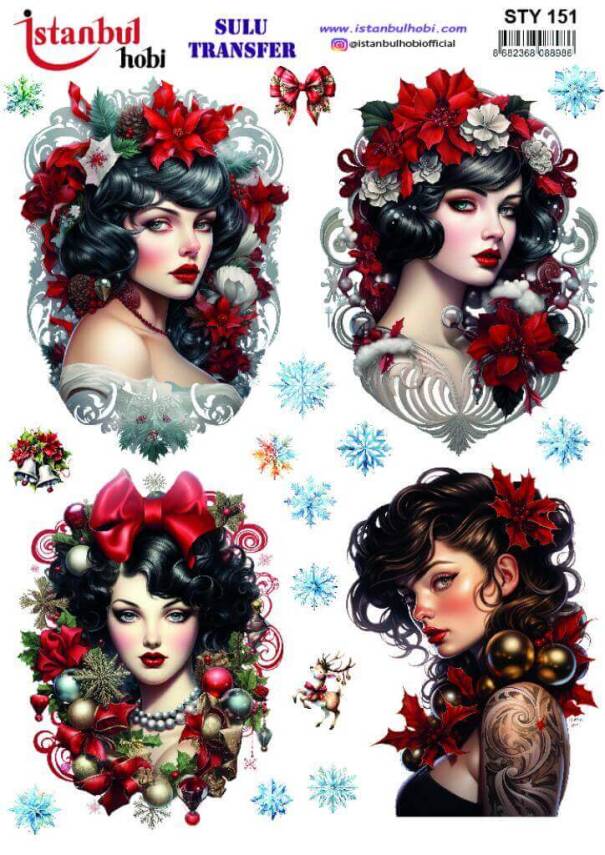 Yılbaşı Desenli Sulu Transfer Kağıdı STY-151 - 1