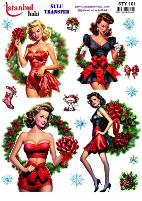 Yılbaşı Desenli Sulu Transfer Kağıdı STY-161 - 1