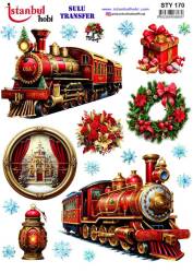 Yılbaşı Desenli Sulu Transfer Kağıdı STY-170 - Tual Hobi Craft Ist