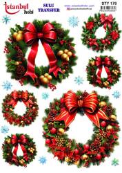 Yılbaşı Desenli Sulu Transfer Kağıdı STY-178 - Tual Hobi Craft Ist
