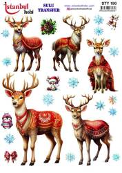 Yılbaşı Desenli Sulu Transfer Kağıdı STY-180 - Tual Hobi Craft Ist