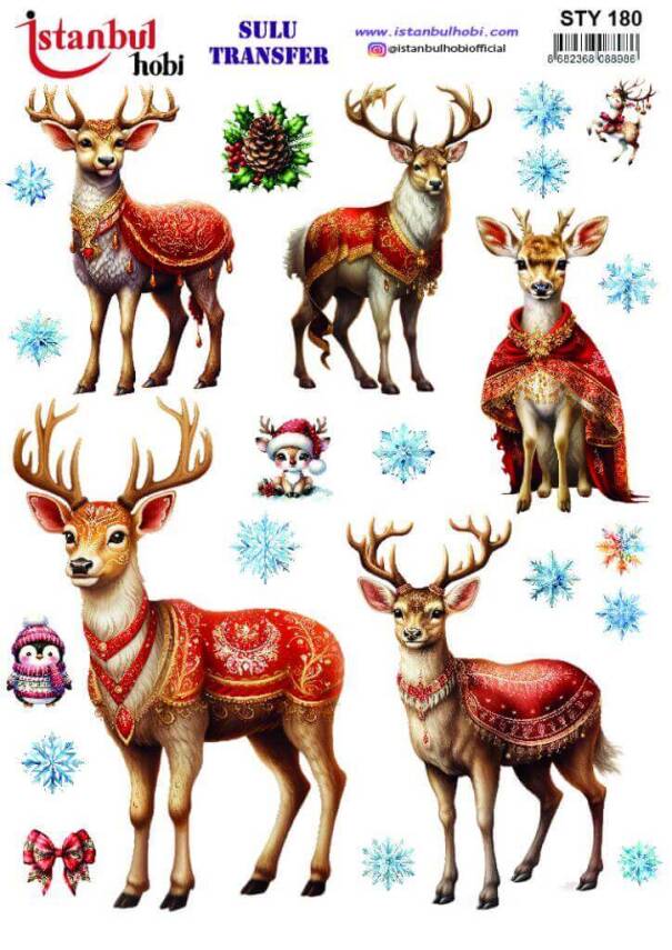 Yılbaşı Desenli Sulu Transfer Kağıdı STY-180 - 1