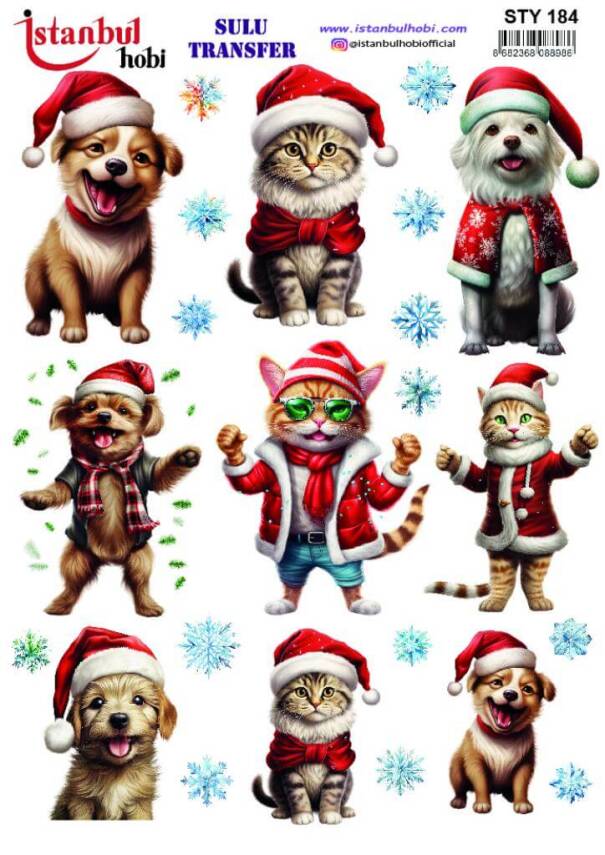 Yılbaşı Desenli Sulu Transfer Kağıdı STY-184 - 1