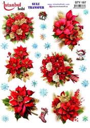 Yılbaşı Desenli Sulu Transfer Kağıdı STY-187 - Tual Hobi Craft Ist