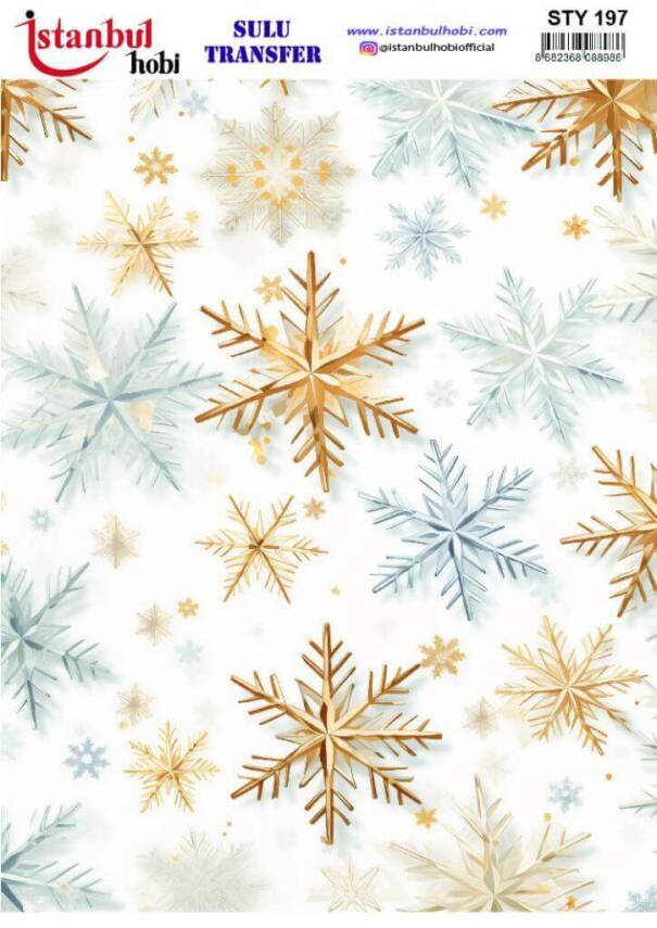 Yılbaşı Desenli Sulu Transfer Kağıdı STY-197 - 1