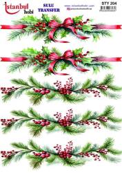 Yılbaşı Desenli Sulu Transfer Kağıdı STY-204 - Tual Hobi Craft Ist