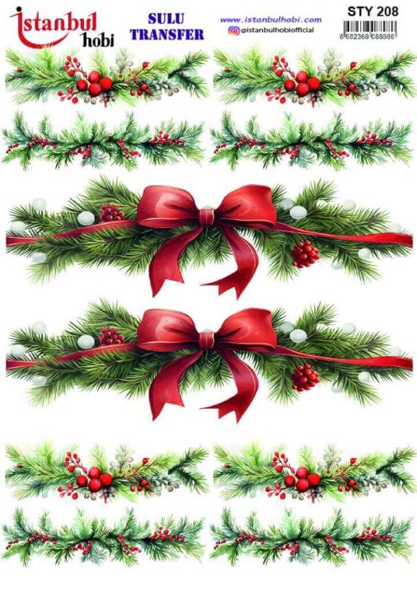 Yılbaşı Desenli Sulu Transfer Kağıdı STY-208 - 1